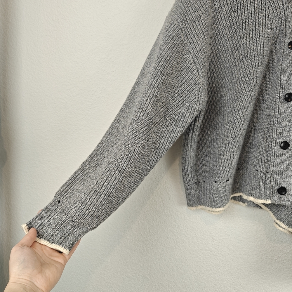 Proenza Schouler White Label Double V Neck Wool Cardigan Sz LG Women's - Picture 7 of 16